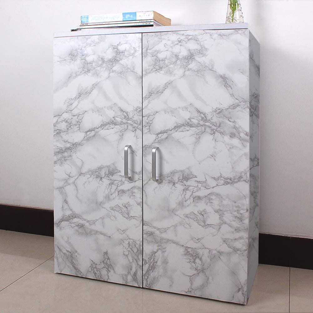 60cm × 200cm Self Adhesive Black / White Marble Sheet for Kitchen - Anti Oil and Heat Resistant Wallpaper